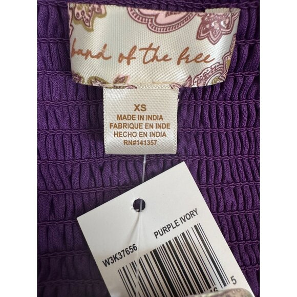 2/$30 NWT Floral XS Print NWT Dress By Band Of The Free Purple & Ivory - Picture 3 of 16